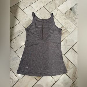 Grey lululemon low back high neck tank top